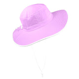 light purple pink solid Wide Brim Bucket Hat - Objet D'Art