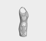 White Snakeskin Bodycon Dres - Objet D'Art