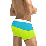 tricolor swimsuit print 4 Men's Swim Trunks with Zipper Pocket (Model L71) - Objet D'Art