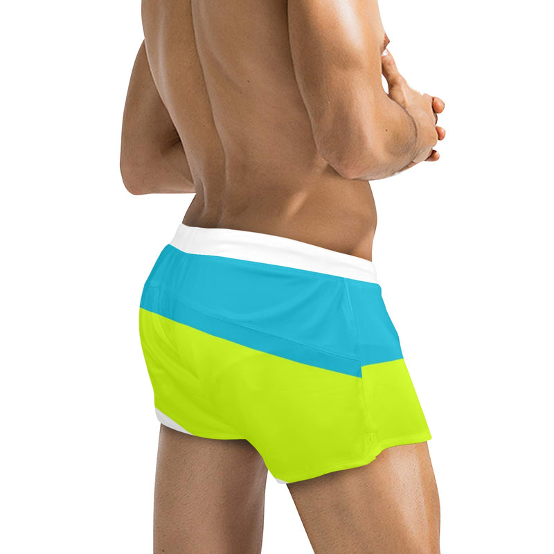 tricolor swimsuit print 4 Men's Swim Trunks with Zipper Pocket (Model L71) - Objet D'Art