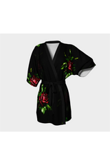 Blood Red Roses Kimono Robe - Objet D'Art