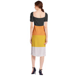 Candy Corn Split Thigh Midi Bodycon Dress - Objet D'Art