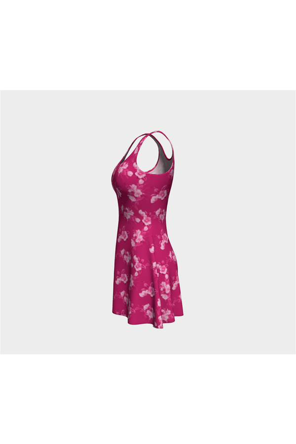 Pink Christmas Rose Flare Dress - Objet D'Art