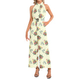 M Kemp Dahlia Halter Neck Buckle Belted Jumpsuit - Objet D'Art