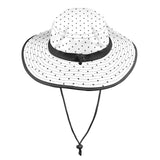 bw polka dot print copy Wide Brim Bucket Hat - Objet D'Art