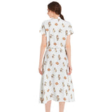 Drawstring Waist A-line Flared Midi Dress - Objet D'Art