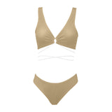 lark solid print 2 Cross String Bikini Set (Model S29) - Objet D'Art
