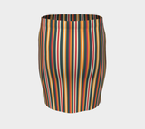 Autumn Stripes Fitted Skirt - Objet D'Art