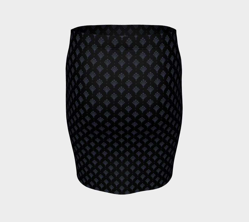 Charcoal Balloons Aloft Fitted Skirt - Objet D'Art