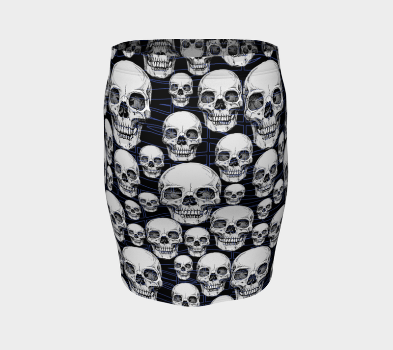 Skull Nation Fitted Skirt - Objet D'Art