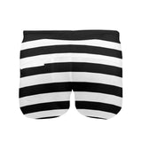 bw bold striped print 2 Men's Swim Trunks with Zipper Pocket (Model L71) - Objet D'Art