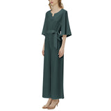 Dolman Sleeve Belted Wide Leg Jumpsuit - Objet D'Art