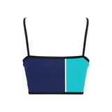 tri colored dress Women's Spaghetti Strap Crop Top (Model T67) - Objet D'Art