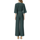 Dolman Sleeve Belted Wide Leg Jumpsuit - Objet D'Art
