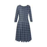 matrix square print 3 Tethys Half-Sleeve Skater Dress(Model D20)