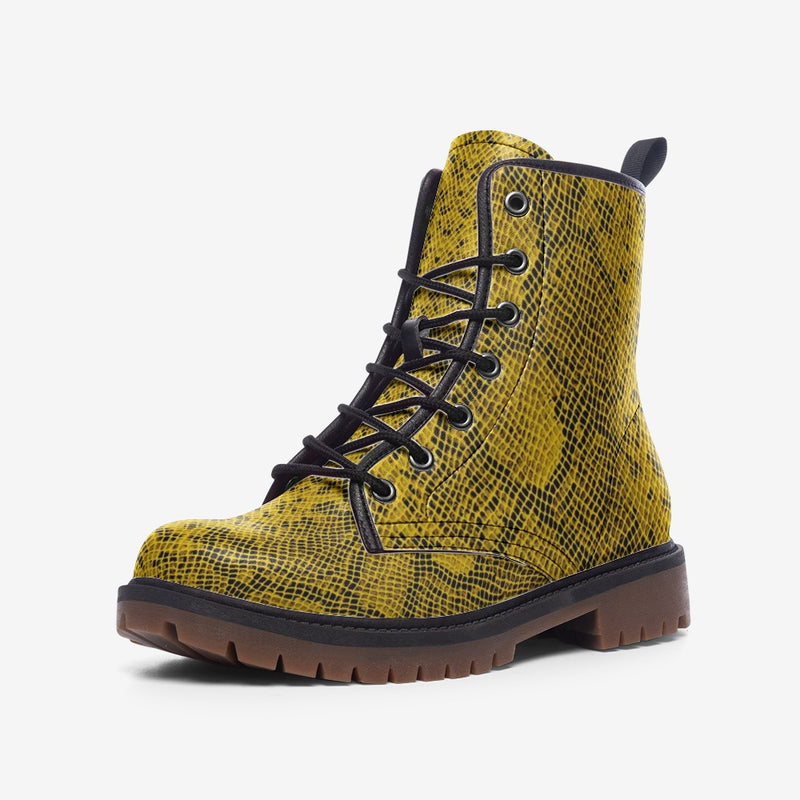 Yellow Snakeskin Casual Leather Lightweight boots MT - Objet D'Art