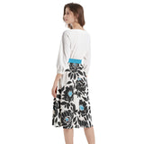 Boat Neck Belted Flared Dress - Objet D'Art