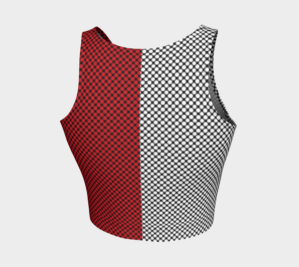 Two Tone Polka Dot Athletic Crop Top - Objet D'Art