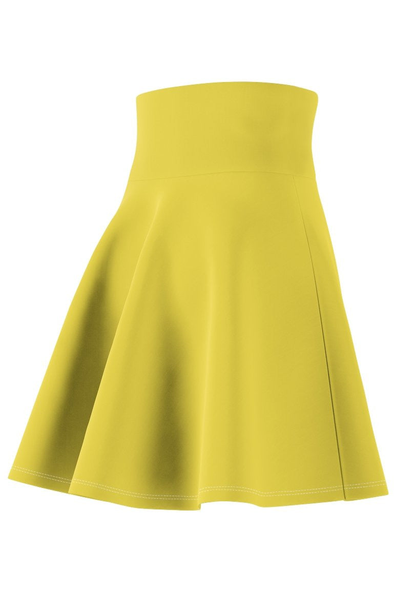 Butter Squash Yellow Women's Skater Skirt - Objet D'Art