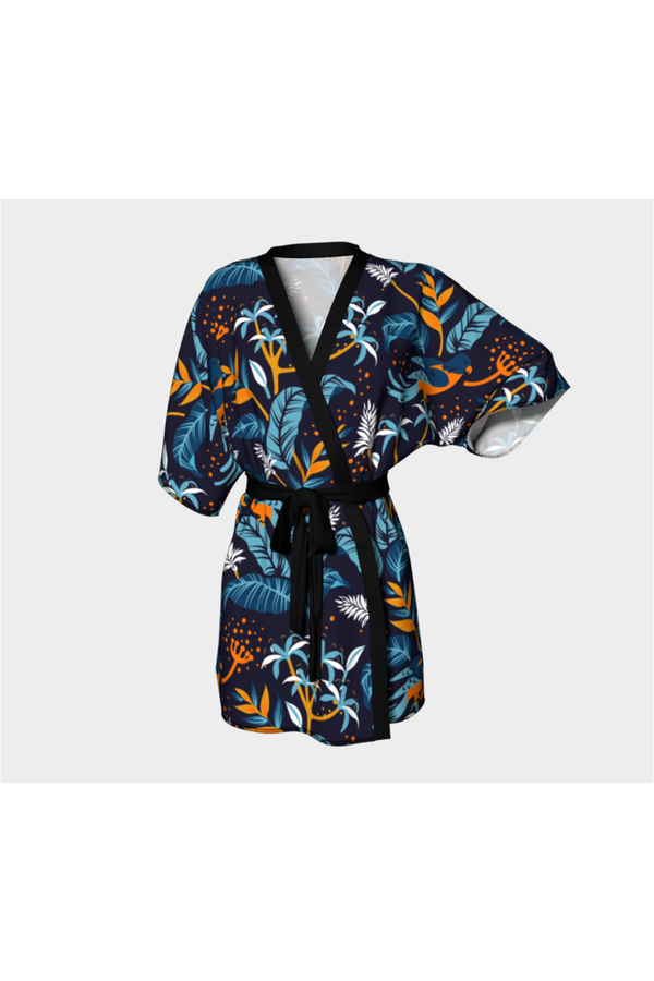 Turmeric-Chested Tropical Birds Kimono Robe - Objet D'Art