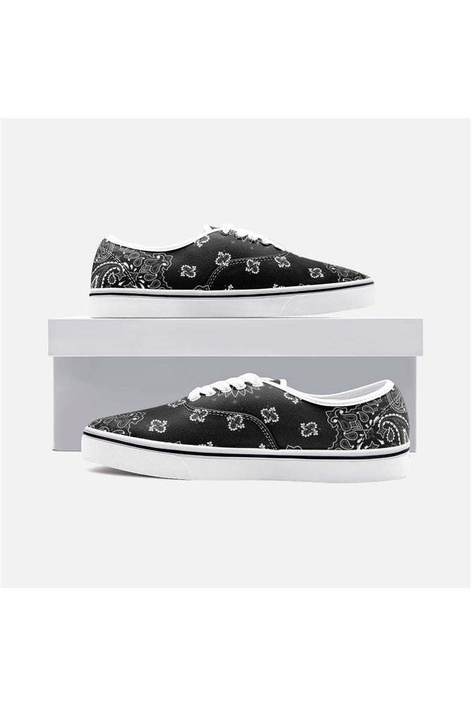 Black Bandana Unisex Canvas Sneakers - Objet D'Art