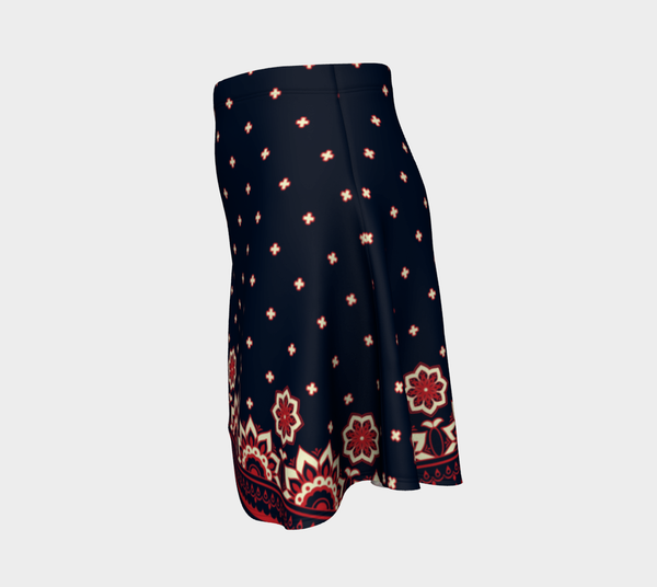 Arabesque Print Flare Skirt - Objet D'Art