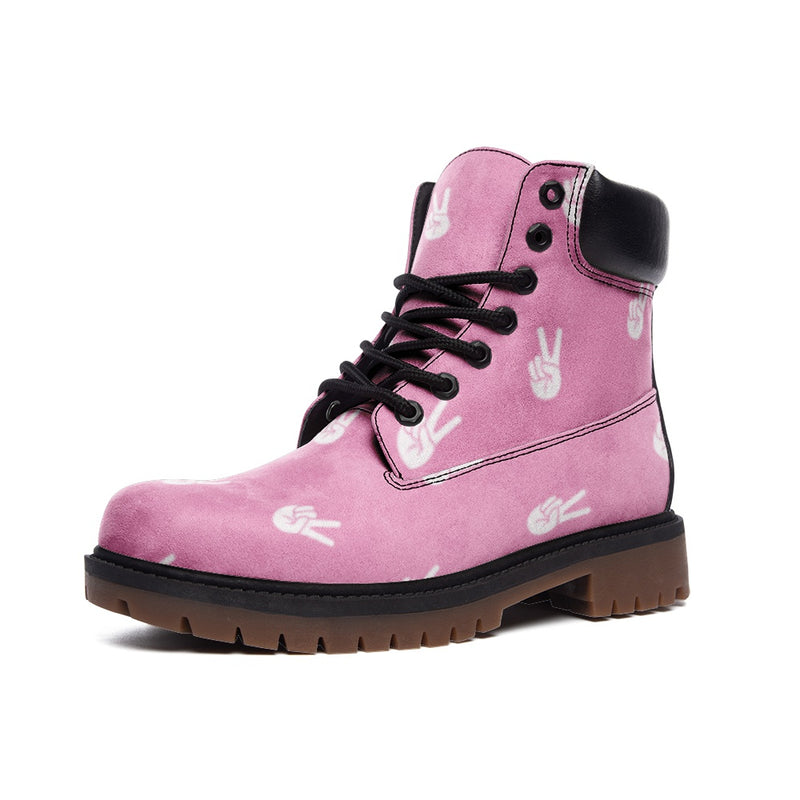 Pink Peace Casual Leather Lightweight boots TB - Objet D'Art