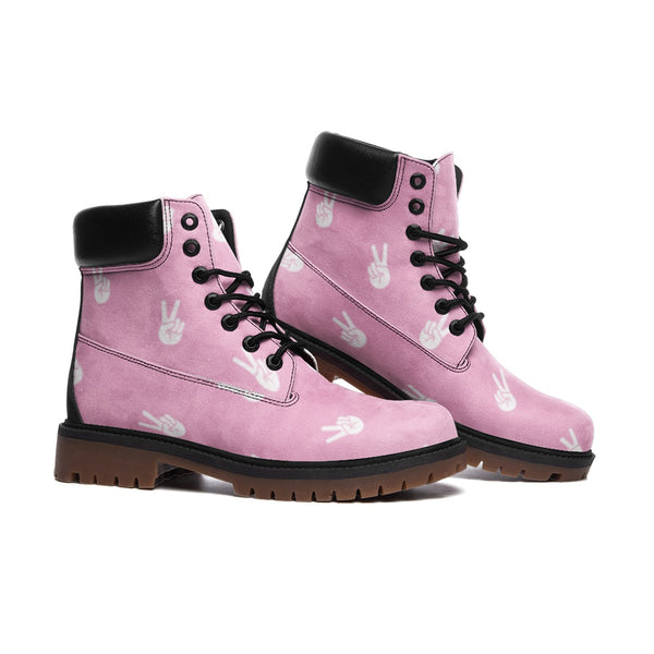 Pink Peace Casual Leather Lightweight boots TB - Objet D'Art