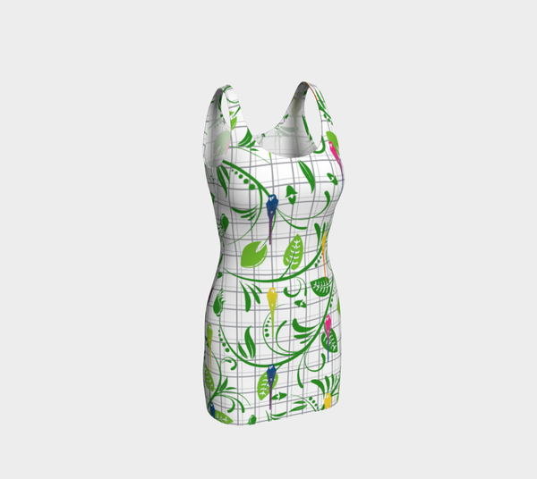 Parrot Matrix Bodycon Dress - Objet D'Art