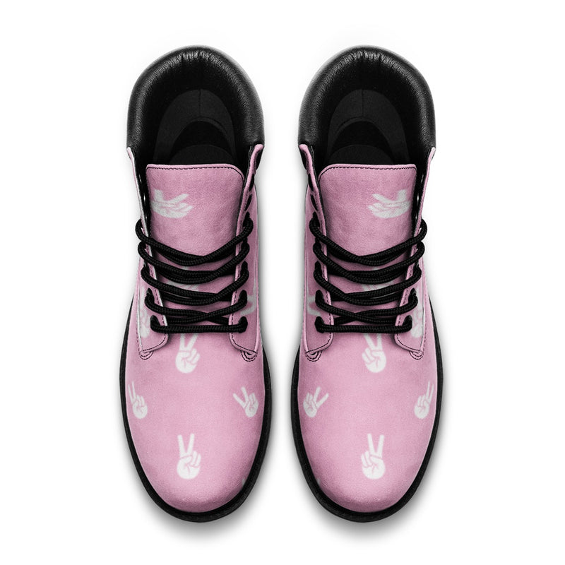 Pink Peace Casual Leather Lightweight boots TB - Objet D'Art