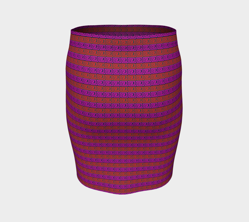 Greek Key Fitted Skirt - Objet D'Art
