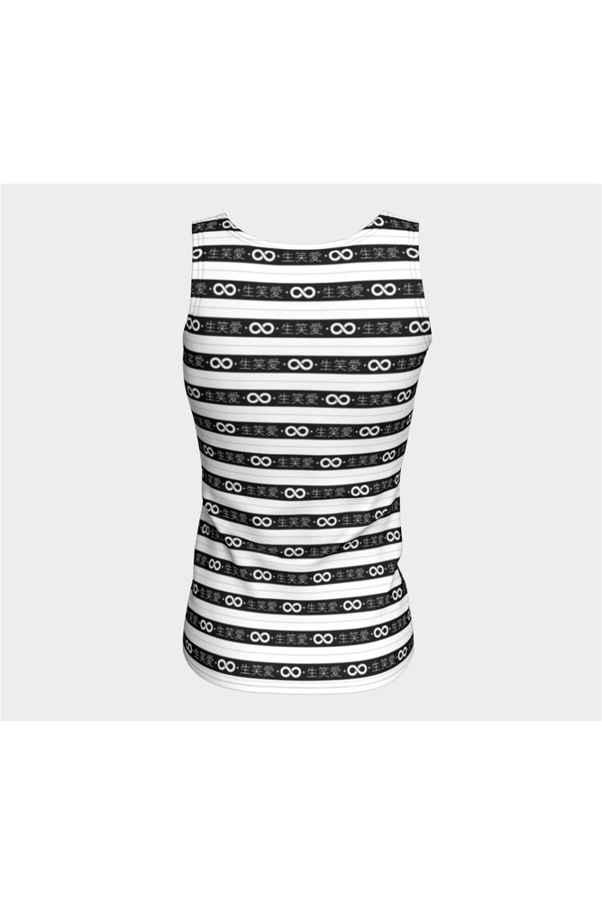 Live Laugh Love Black Striped Fitted Tank Top - Objet D'Art