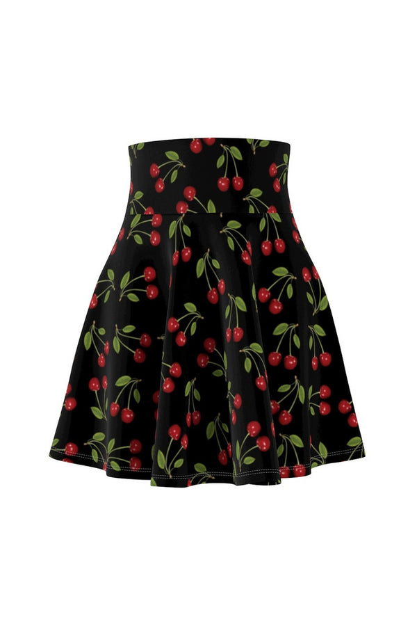 Cherry Print Women's Skater Skirt - Objet D'Art
