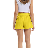 Yellow Print Women's Belted Short - Objet D'Art