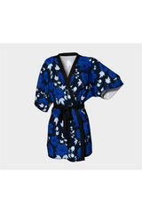 Blue Floral Kimono Robe - Objet D'Art