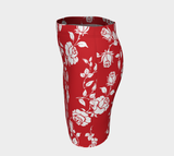 White Roses on Red Fitted Skirt - Objet D'Art