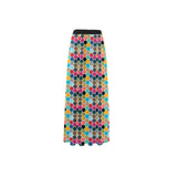 colorful hex swimwear print High Slit Long Beach Dress (Model S40) - Objet D'Art