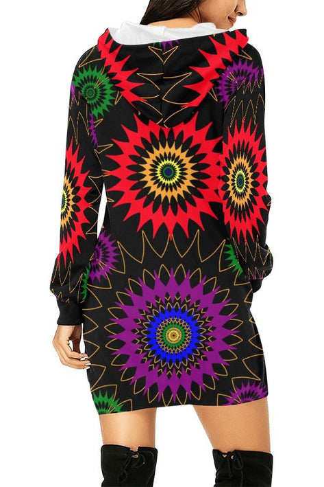Psychedelic Hoodie Mini Dress - Objet D'Art