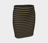 Earthtone Greek Key Fitted Skirt - Objet D'Art