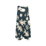 aqua world print 10 Sleeveless A-Line Pocket Dress (Model D57) - Objet D'Art