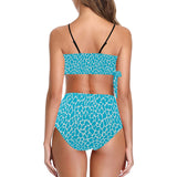 small blue animal print 2 copy Knot Side Bikini Swimsuit (Model S37) - Objet D'Art