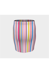 Vertical Striped Fitted Skirt - Objet D'Art