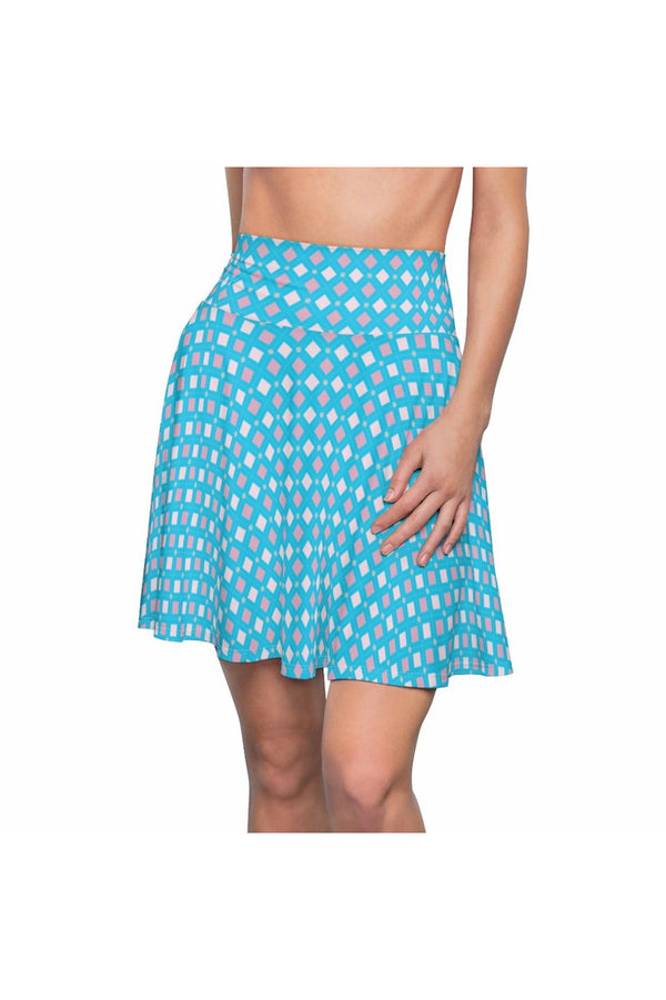 Harlequin Blue Women's Skater Skirt - Objet D'Art
