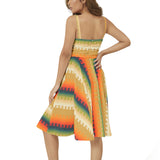 Sleeveless Square Neck Flare Hem Midi Dress - Objet D'Art