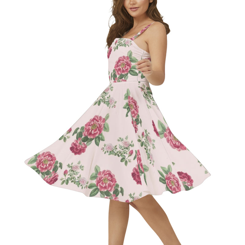 Sleeveless Square Neck Flare Hem Midi Dress - Objet D'Art