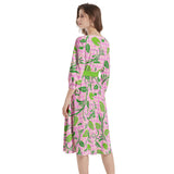 Boat Neck Belted Flared Dress - Objet D'Art