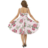Sleeveless Square Neck Flare Hem Midi Dress - Objet D'Art