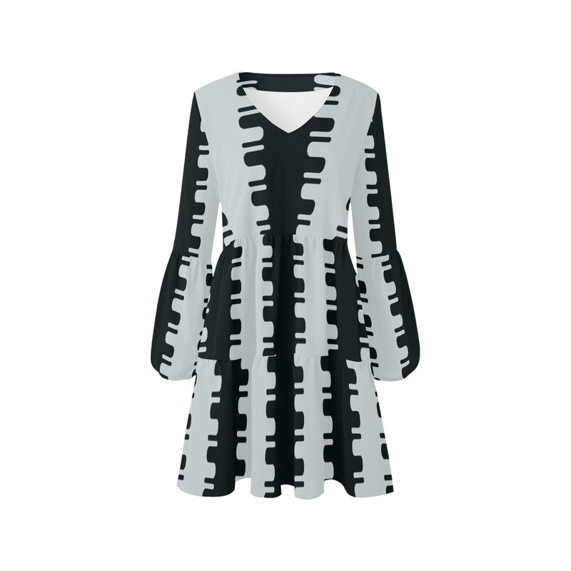 Groovy V-Neck Loose Fit Dress (Model D62) - Objet D'Art