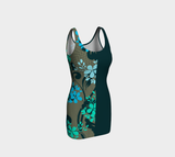 Floral Silhouette Bodycon Dress - Objet D'Art