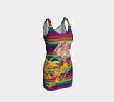 Floral Rainbow Bodycon Dress - Objet D'Art